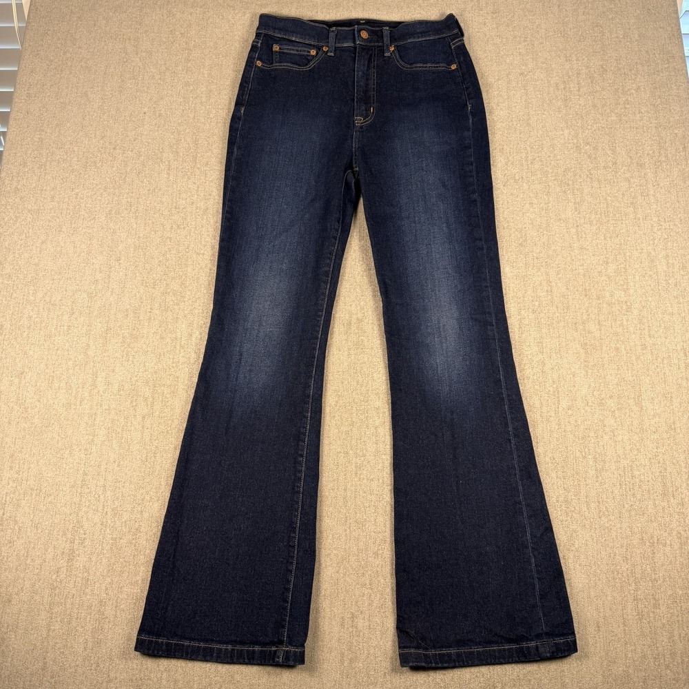 Gap Jeans Womens Size 29 / 8R Cotton Blend Stretch 70s Flare High Rise Dark Wash